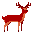 Pixel art of a red deer, the Deor mascot